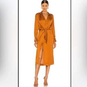 Brochu Walker Bronze Madsen Midi Shirt Dress Medium